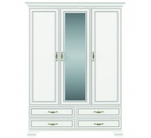Трехстворчатый шкаф для одежды с зеркалом Тиффани 3D4S крем вудлайн Трехстворчатый шкаф для одежды с зеркалом Тиффани 3D4S крем вудлайн