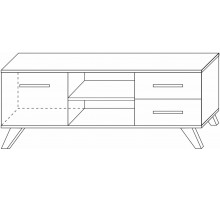 Тумба под ТВ Вега Скандинавия (глянец, белый + дуб каньон) Тумба под ТВ Вега Скандинавия (глянец, белый + дуб каньон)