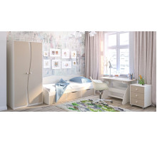 Двухстворчатый детский распашной шкаф для одежды со штангой Комби МН-211-16 капучино Двухстворчатый детский распашной шкаф для одежды со штангой Комби МН-211-16 капучино