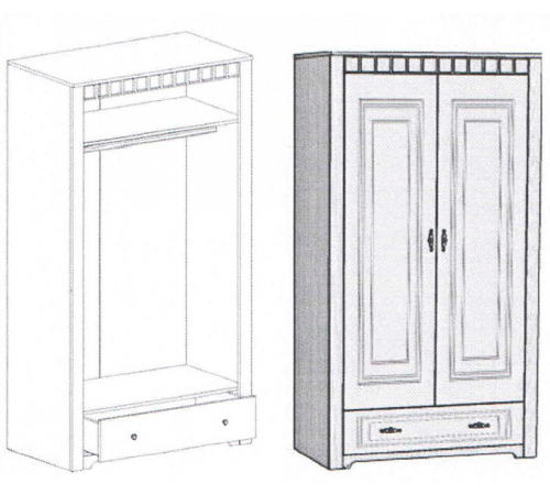 Шкаф для одежды Прованс двухдверный Шкаф для одежды Прованс двухдверный