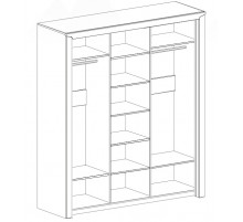 Шкаф для одежды Соренто Дуб стирлинг с раздвижными дверями Шкаф для одежды Соренто Дуб стирлинг с раздвижными дверями
