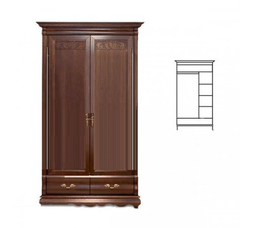 Шкаф для одежды Оскар ММ-216-01/02Б (орех) Шкаф для одежды Оскар ММ-216-01/02Б (орех)