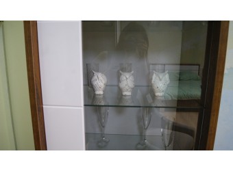 Шкаф-витрина Монако П 510.01 (дуб саттер/белый глянец)