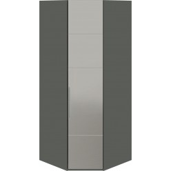Шкаф угловой с 1-й зеркальной правой дверью «Наоми» (Фон серый, Джут) СМ-208.07.07 R