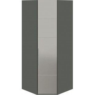Шкаф угловой с 1-й зеркальной правой дверью «Наоми» (Фон серый, Джут) СМ-208.07.07 R