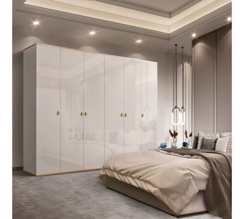 Шестистворчатый шкаф для одежды  Rimini РМШ2/6 (слоновая кость) Шестистворчатый шкаф для одежды  Rimini РМШ2/6 (слоновая кость)