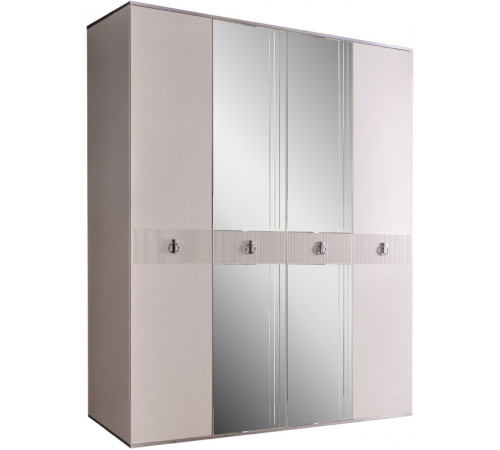 Четырехстворчатый шкаф для одежды с зеркалом Rimini Solo РМШ1/4 (s) (слоновая кость) Четырехстворчатый шкаф для одежды с зеркалом Rimini Solo РМШ1/4 (s) (слоновая кость)
