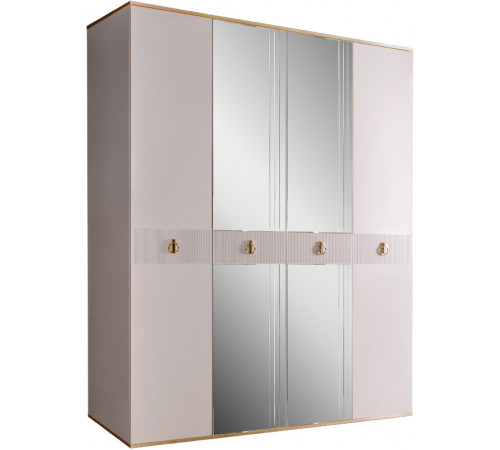 Четырехстворчатый шкаф для одежды с зеркалом Rimini Solo РМШ1/4 (s) (слоновая кость) Четырехстворчатый шкаф для одежды с зеркалом Rimini Solo РМШ1/4 (s) (слоновая кость)