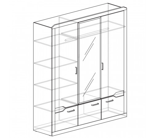 Трехдверный шкаф для одежды Ронда 310 Трехдверный шкаф для одежды Ронда 310